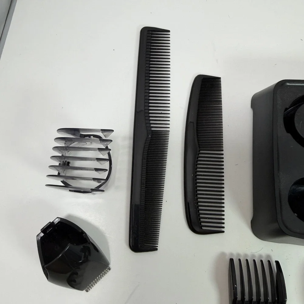 Hatteker RFC-598 Hair Clipper Grooming Kit Attachments Base Manual IPX7 Black